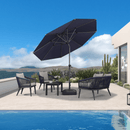 Clearance - PURPLE LEAF OPEN BOX Crank and Tilt Outdoor Patio Market Umbrella with Visible Hand Crank System