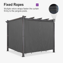 PURPLE LEAF Outdoor Pergola with Retractable Canopy Aluminum Shelter for Beach Porch Garden  Shade Pavilion Pergola  with Curtains