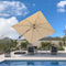 PURPLE LEAF Deluxe Left-Right Tilting Patio Umbrella Outdoor Swivel Cantilever Umbrellas