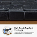 PURPLE LEAF Outdoor Counter Height Stools Set of 2, PU Leather Patio Bar Set with Aluminum Frame, Bar Chairs for Poolside, Garden, Kitchen Island