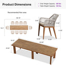 PURPLE LEAF Outdoor Dining Set with Sunbrella Cushions wicker patio table set  for Kitchen Deck Garden Outdoor Furniture Sets