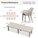 PURPLE LEAF Outdoor Dining Set with Sunbrella Cushions wicker patio table set  for Kitchen Deck Garden Outdoor Furniture Sets