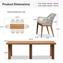 PURPLE LEAF Outdoor Dining Set with Sunbrella Cushions wicker patio table set  for Kitchen Deck Garden Outdoor Furniture Sets