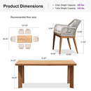 PURPLE LEAF Outdoor Dining Set with Sunbrella Cushions wicker patio table set  for Kitchen Deck Garden Outdoor Furniture Sets