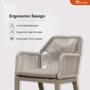 PURPLE LEAF 2 Pieces  Sunbrella Patio Dining Chairs with All-Weather Wicker Back and Comfortable Cushions for Deck, Garden, Kitchen