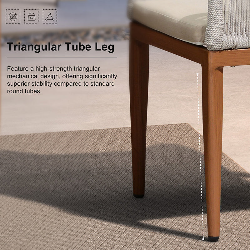 PURPLE LEAF Outdoor Dining Set with Sunbrella Cushions wicker patio table set  for Kitchen Deck Garden Outdoor Furniture Sets