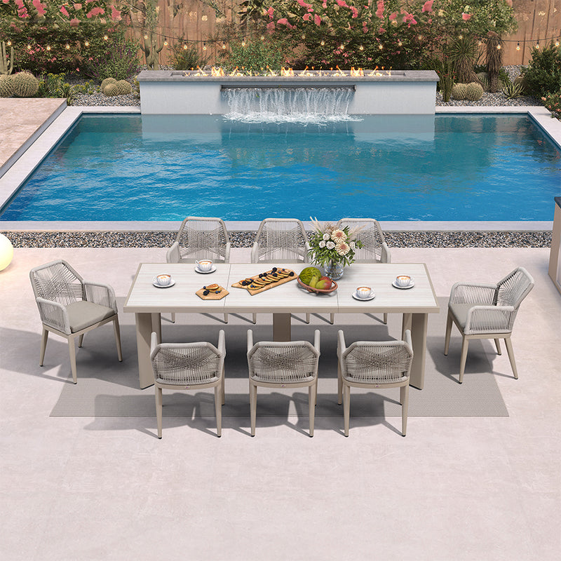 PURPLE LEAF Outdoor Dining Set with Sunbrella Cushions wicker patio table set  for Kitchen Deck Garden Outdoor Furniture Sets