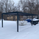 PURPLE LEAF Outdoor Louvered Pergola Patio Sun Shade Shelter with Adjustable Hardtop Patio Pergola Grey