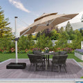 PURPLE LEAF Round Cantilever Patio Umbrella Heavy Duty Umbrella for Porch Garden Pool