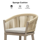 PURPLE LEAF Counter Stools, Bar Stools Set of 2 Rattan Bar Stools Wicker Bar Chairs Woven Aluminum Barstools with Back and Cushions