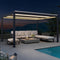 PURPLE LEAF Louvered Pergola Grey Outdoor Aluminum Pergola with Strip Lights Adjustable Gazebo for Patio Deck Garden