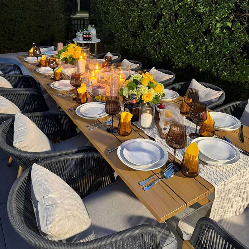 PURPLE LEAF Patio Dining Set for Garden Deck Wicker Table and Chairs Set