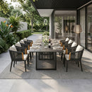 PURPLE LEAF Hailar Outdoor Dining Set for Family, Aluminum Outdoor Patio Table and Chairs Set with Olefin Cushions, Patio Furniture Set for Garden or Deck