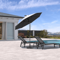 PURPLE LEAF Crank and Tilt Table Umbrella Outdoor Patio Market Umbrella with Visible Hand Crank System