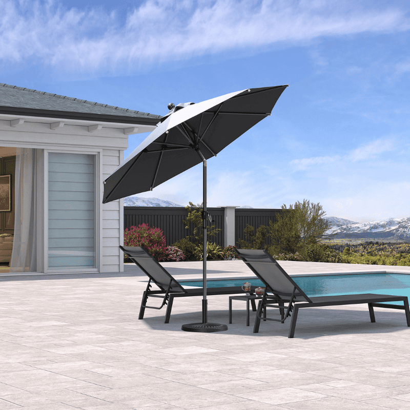 PURPLE LEAF Crank and Tilt Table Umbrella Outdoor Patio Market Umbrella with Visible Hand Crank System