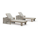 PURPLE LEAF Outdoor Chaise Lounge with Wraparound Armrests and Cushion Aluminum Reclining Tanning Pool Lounge Chairs for Patio Poolside Backyard