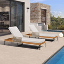 PURPLE LEAF Outdoor Chaise Lounge Patio Lounge Chair Recliner with Side Table and Cushion for Poolside Balcony Backyard