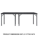 PURPLE LEAF  Outdoor Wall Mounted Hardtop Gazebo Metal Roof Patio Cover with Drainage System Outdoor Living Shelter for Backyard Lounge