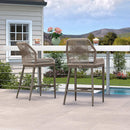 Clearance - PURPLE LEAF Patio Sunbrella Bar Stools Rattan Bar Aluminum Bar Stool Outdoor Barstools with Back and Cushion for Garden Kitchen Island
