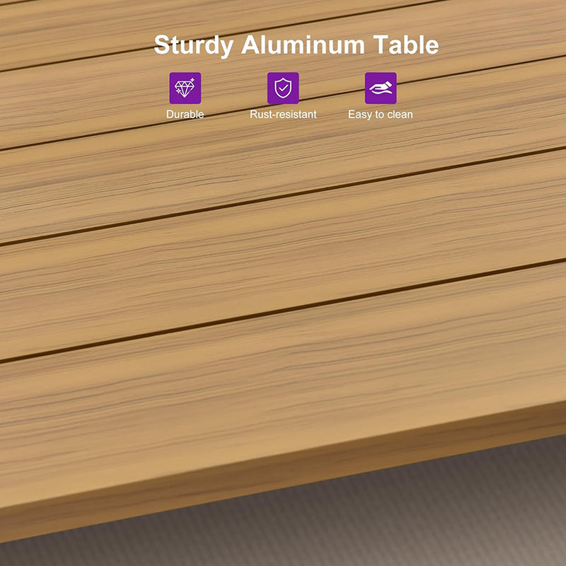 PURPLE LEAF Outdoor Dining Set All-Weather PE Rattan Outdoor Patio Furniture Set with Aluminum Frame