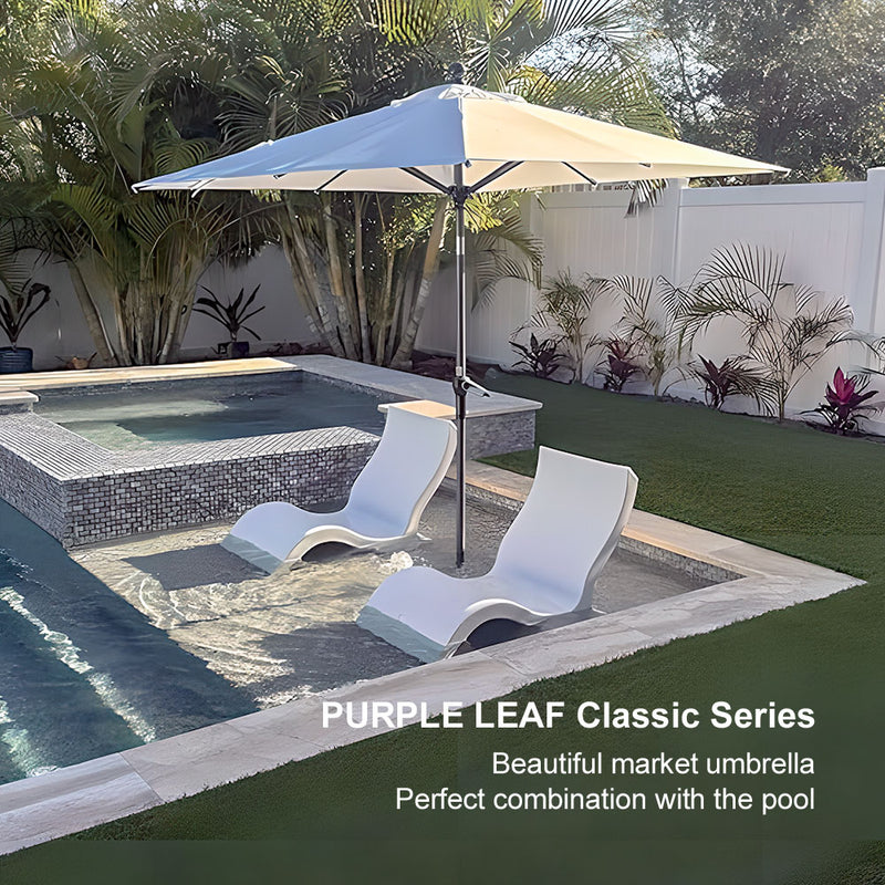 PURPLE LEAF Crank and Tilt Table Umbrella Outdoor Patio Market Umbrella with Visible Hand Crank System