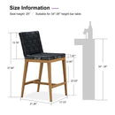 PURPLE LEAF Outdoor Counter Height Stools Set of 2, PU Leather Patio Bar Set with Aluminum Frame, Bar Chairs for Poolside, Garden, Kitchen Island