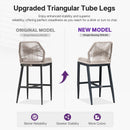 PURPLE LEAF Outdoor Bar Stools Wicker Rattan Bar Stools with Back Aluminum Outside Garden Patio Bar Chairs