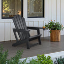 PURPLE LEAF Adirondack Chair Set of HDPE All-Weather Outdoor Fire Pit Chair with 24.6" Oversized Seat Wood-Textured Patio Adirondack Chair with Dual Cup Holders for Garden Deck Backyard