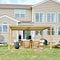 PURPLE LEAF Louvered Pergola Outdoor Wood Grain Aluminum Pergola with Adjustable Roof Patio Hardtop Gazebo for Backyard Garden