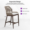 Clearance - PURPLE LEAF Patio Sunbrella Bar Stools Rattan Bar Aluminum Bar Stool Outdoor Barstools with Back and Cushion for Garden Kitchen Island