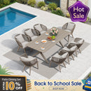 PURPLE LEAF Patio Dining Sets Aluminum Frame and Handwoven Wicker Chairs Set for Garden Deck, Cushions and Pillows included