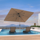 PURPLE LEAF Deluxe Aluminum Market Umbrella, Outdoor Table Umbrella for Patio, Porch