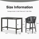 PURPLE LEAF Counter Stools, Bar Stools Set of 2 Rattan Bar Stools Wicker Bar Chairs Woven Aluminum Barstools with Back and Cushions