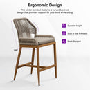 Clearance - PURPLE LEAF Patio Sunbrella Bar Stools Rattan Bar Aluminum Bar Stool Outdoor Barstools with Back and Cushion for Garden Kitchen Island