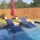 PURPLE LEAF Patio Chaise Lounge Set Outdoor Beach Pool Sunbathing Lawn Lounger Recliner Chair Outside Chairs with Side Table Included