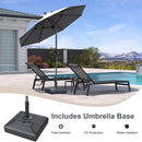 PURPLE LEAF Crank and Tilt Rectangular Outdoor Patio Market Umbrella with Base