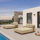 PURPLE LEAF Outdoor Daybed for Patio,  Poolside Chaise Lounge Bed with Cushion, Olefin Blend Fabric, Aluminum Frame Sunbed with Side Table for Deck and Backyard