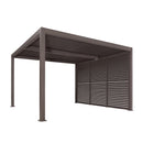 PURPLE LEAF Louvered Pergola Bronze Outdoor Aluminum Pergola with Shutter Wall Adjustable Gazebo Rainproof for Patio Deck Garden