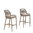 Clearance - PURPLE LEAF Patio Sunbrella Bar Stools Rattan Bar Aluminum Bar Stool Outdoor Barstools with Back and Cushion for Garden Kitchen Island