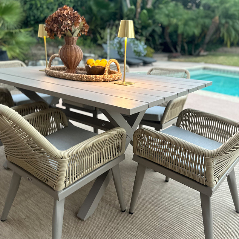 PURPLE LEAF Outdoor Dining Set All-Weather PE Rattan Outdoor Patio Furniture Set with Aluminum Frame