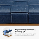 PURPLE LEAF Outdoor Counter Height Stools Set of 2, PU Leather Patio Bar Set with Aluminum Frame, Bar Chairs for Poolside, Garden, Kitchen Island