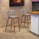 PURPLE LEAF Outdoor Bar Stools, All Weather Rattan and Aluminum Patio Bar Stool with Cushion for Indoor and Outdoor.