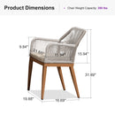 PURPLE LEAF 2 Pieces  Sunbrella Patio Dining Chairs with All-Weather Wicker Back and Comfortable Cushions for Deck, Garden, Kitchen