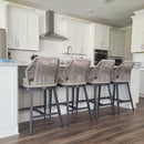 PURPLE LEAF Outdoor Bar Stools Wicker Rattan Bar Stools with Back Aluminum Outside Garden Patio Bar Chairs