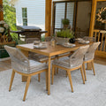 PURPLE LEAF 7/9/11 Pieces Patio Dining Set with Sunbrella Cushions All-Weather Wicker Patio Table and Chairs for Deck, Garden