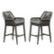 PURPLE LEAF Modern Bar Stools Set of 2, Aluminum Bar Stool with Cushion for Indoor and Outdoor, Kitchen Island