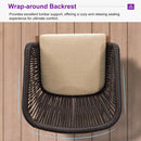 PURPLE LEAF Round Patio Dining Set with Aluminum Frame and Wicker Rattan Dining Chair with Comfortable Cushions for Deck Porch Kitchen Outdoor