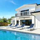 PURPLE LEAF Outdoor Chaise Lounge Set Adjustable Sunbathing Recliner with Side Table for Beach Poolside Patio Outside Aluminum Chaise Lounger