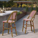 PURPLE LEAF French Bar Stool Set of 2 Outdoor Bar Patio Bar Height Stools Kitchen Counter Chair