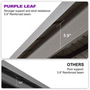 PURPLE LEAF Outdoor Hardtop Gazebo Champagne Metal Frame Galvanized Steel Double Roof with Curtains and Netting for Poolside